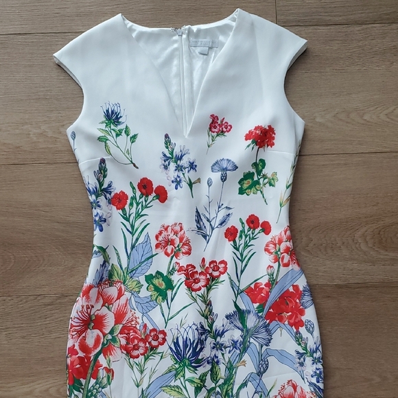 New York & Company White Floral Midi Dress - Picture 2 of 12